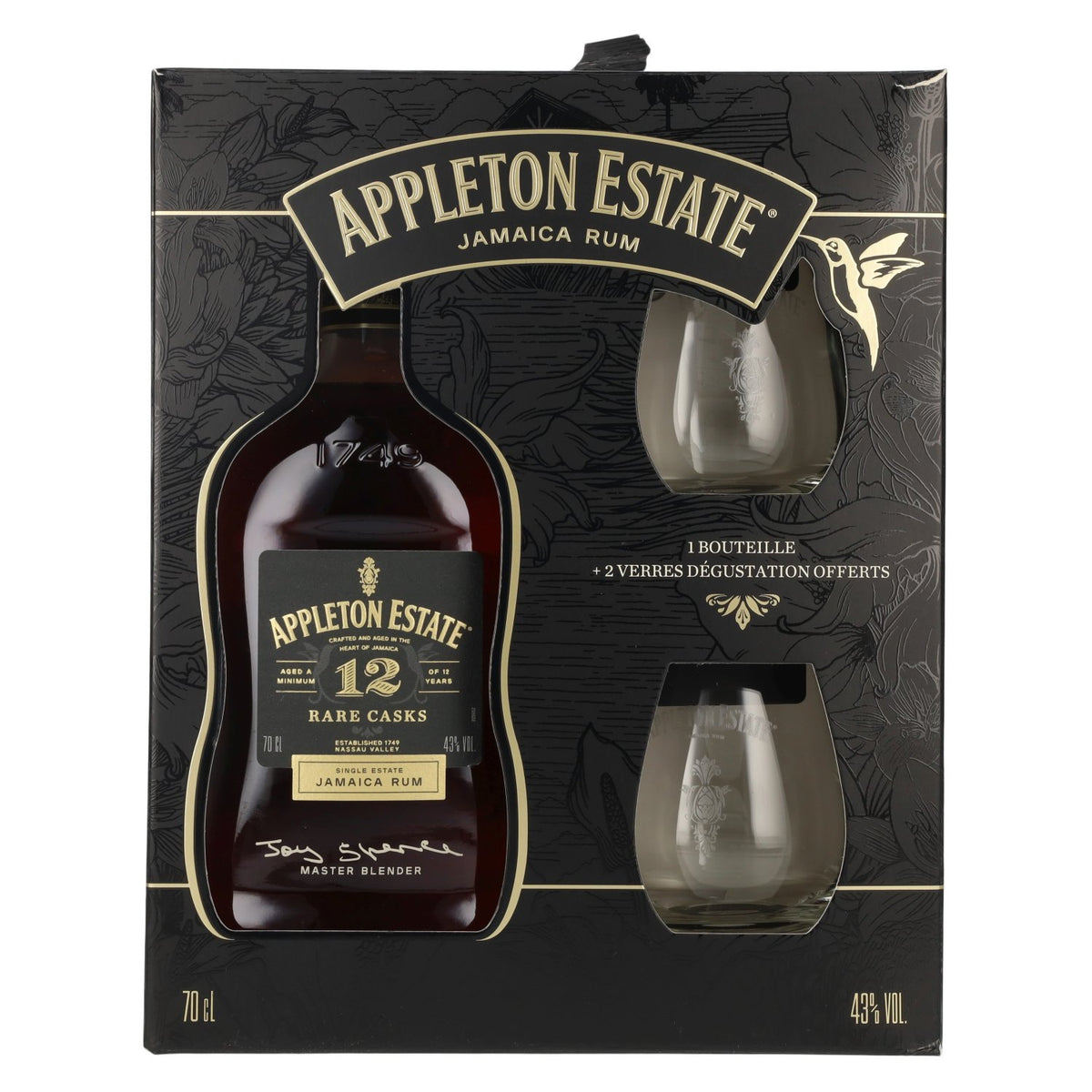 Appleton Estate 12 Years Old Rare Casks Jamaican Rum 43% vol. 0.7 l in a gift box with 2 glasses