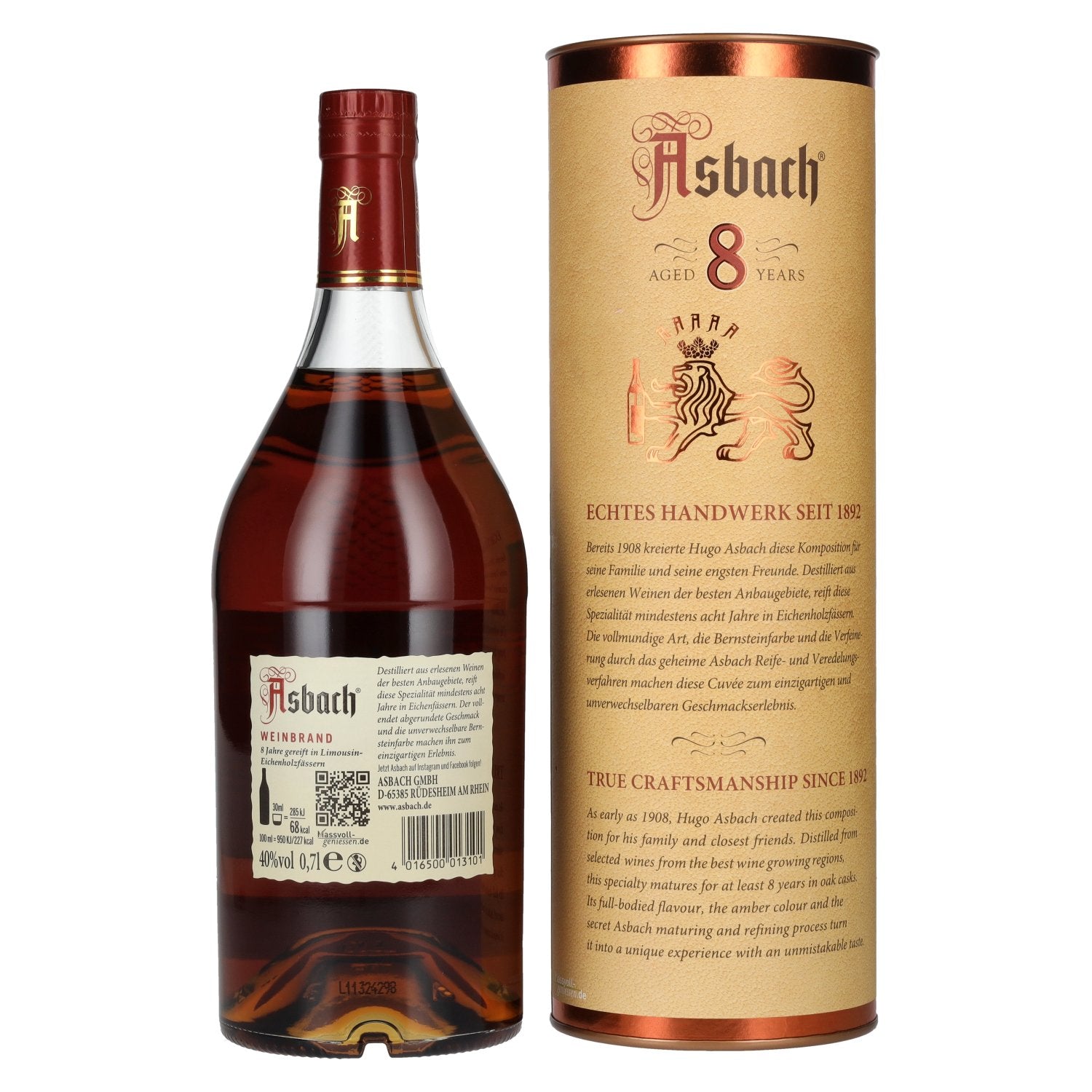 Asbach Privatbrand 8 Years 40% Vol. 0,7l in Geschenkbox