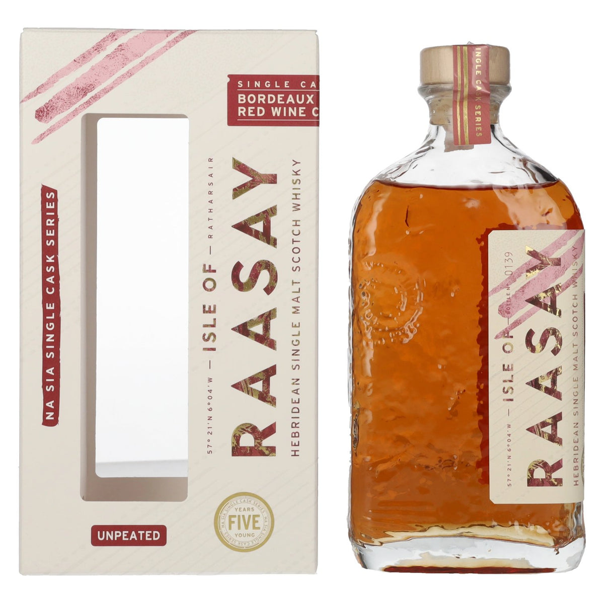 Isle of Raasay 5 Years Old Bordeaux Red Wine Cask Single Malt 60,3% vol. 0,7 l in geschenkverpakking