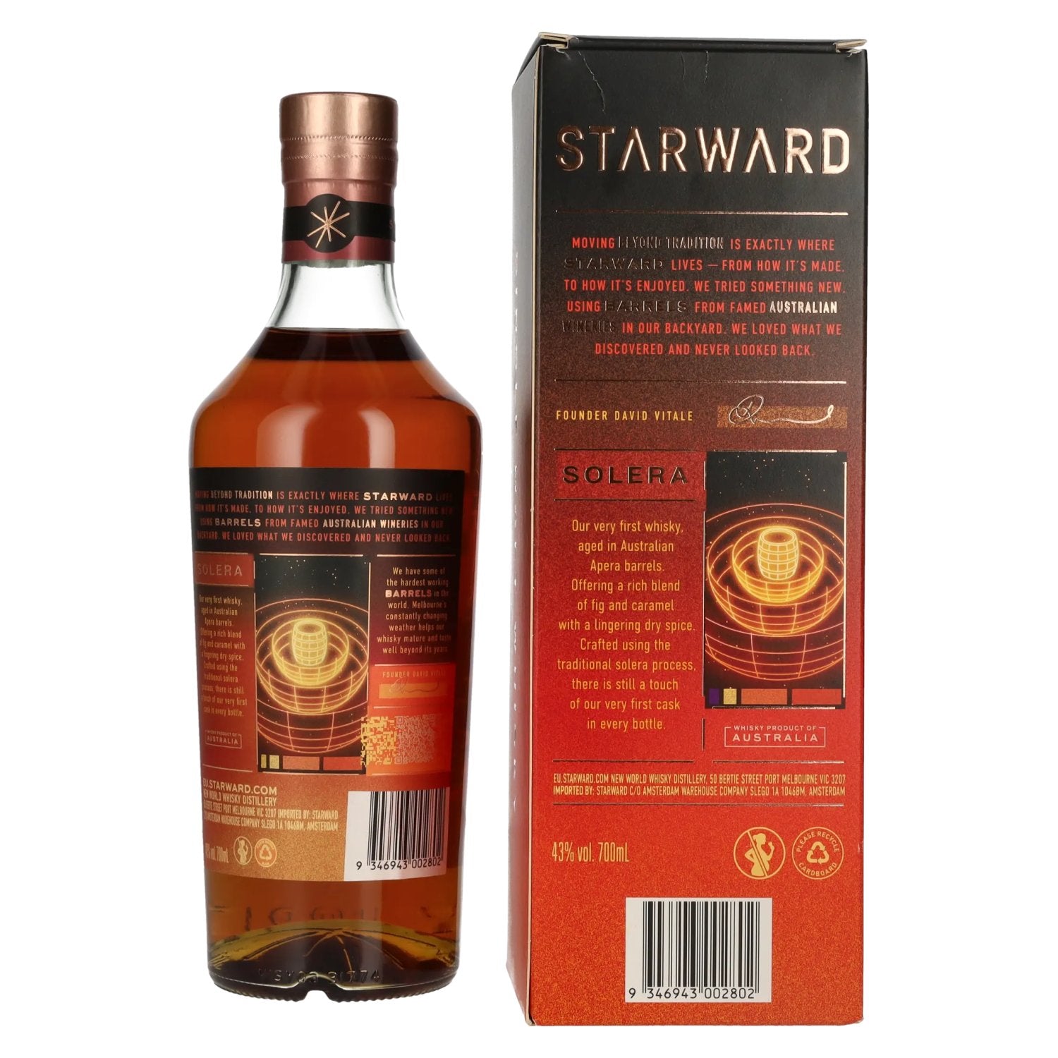 Starward SOLERA Single Malt Australian Whisky 43% Vol. 0,7l in Geschenkbox