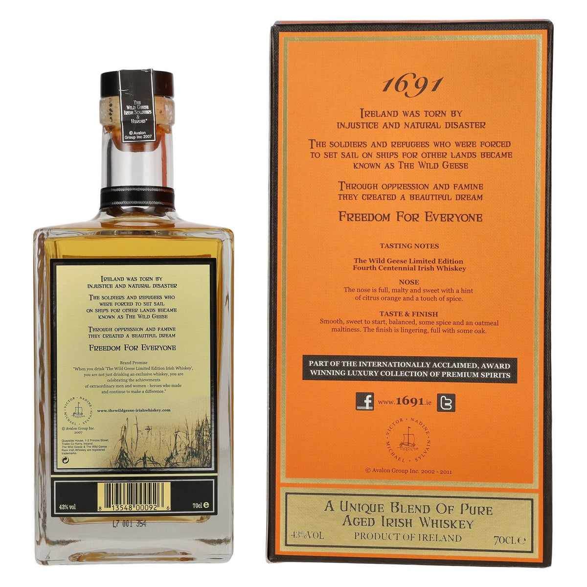 The Wild Geese 4th Centennial Limited Edition 43% Vol. 0,7l in Geschenkbox