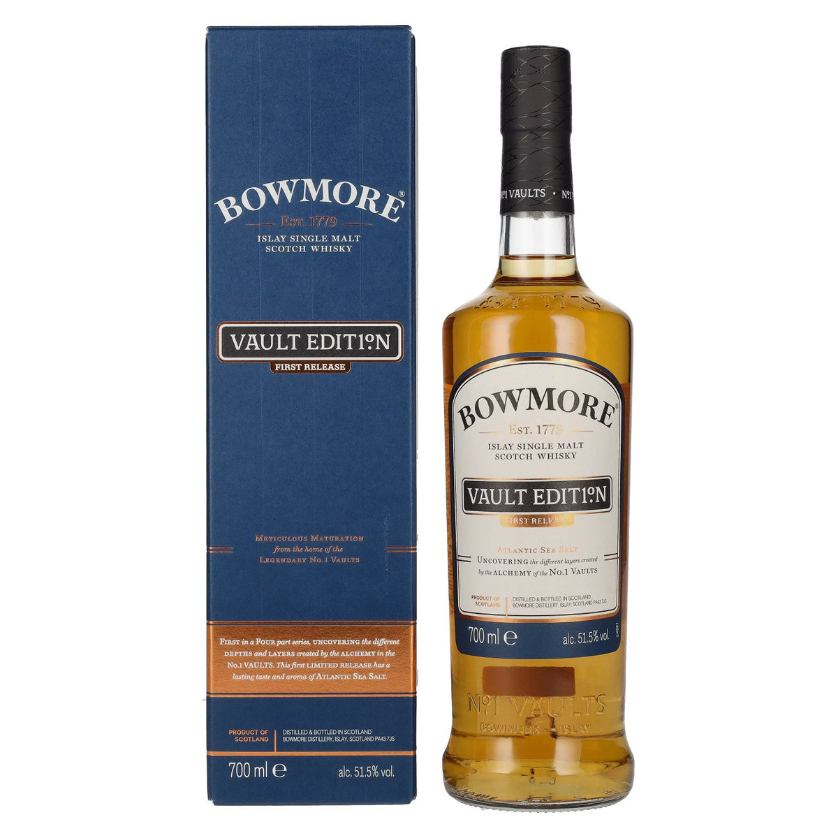 Bowmore VAULT EDITION Atlantic Sea Salt FIRST RELEASE 51.5% vol. 0.7l in a gift box