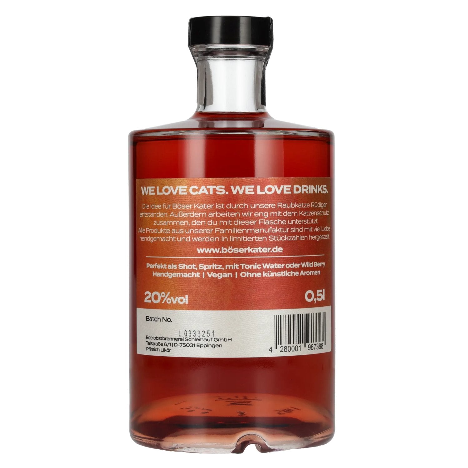 BÖSER KATER Liqueur de pêche 20% vol. 0,5l