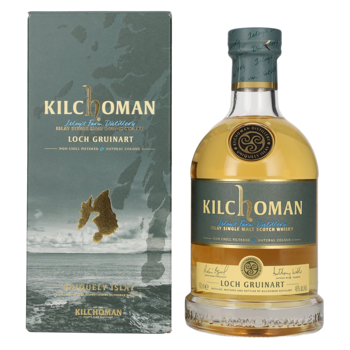 Kilchoman LOCH GRUINART, whisky single malt d'Islay, 46 % vol., 0,7 l, dans un coffret cadeau