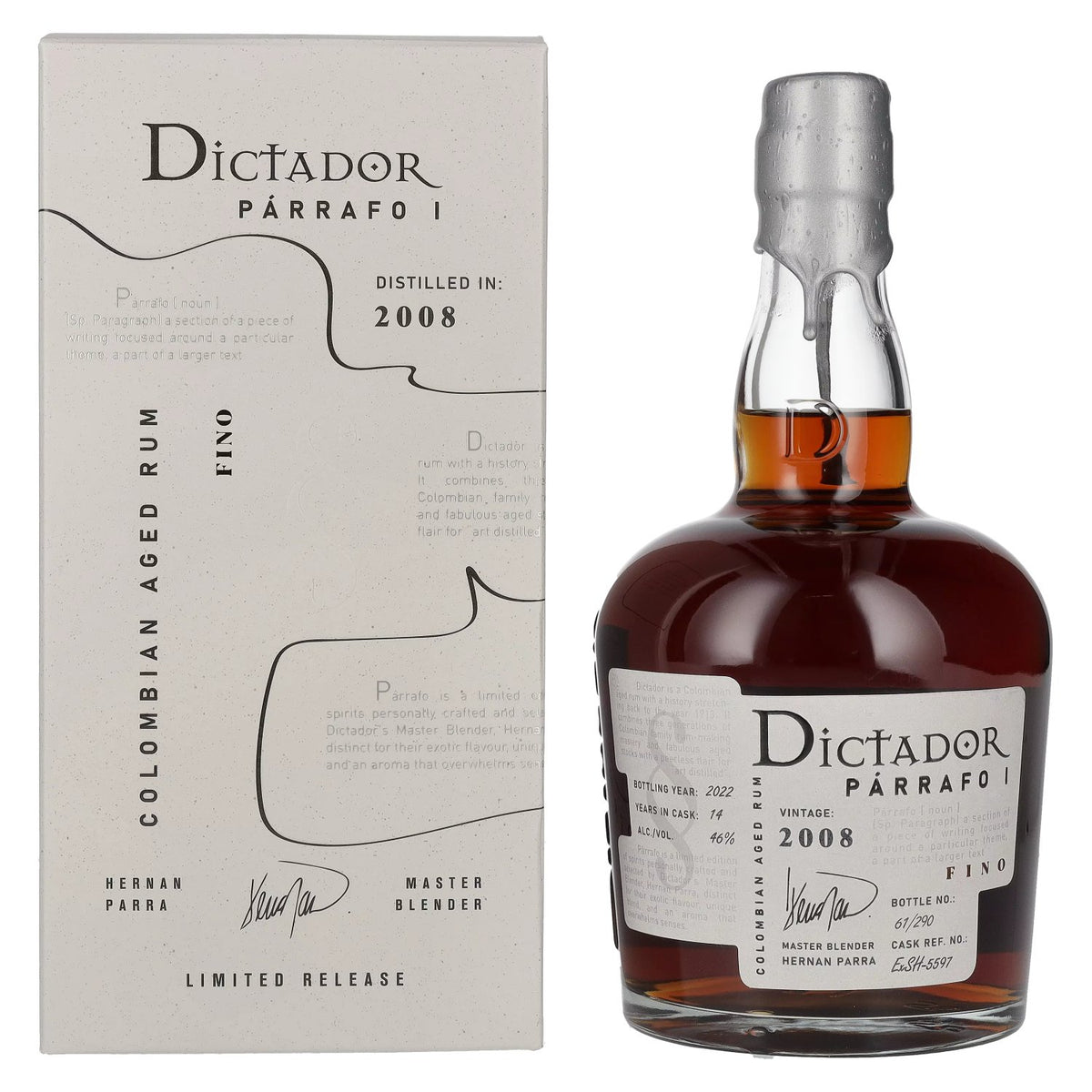 Dictador PÁRRAFO I 14 Years Old FINO Vintage 2008 46% ABV 0.7l in a gift box