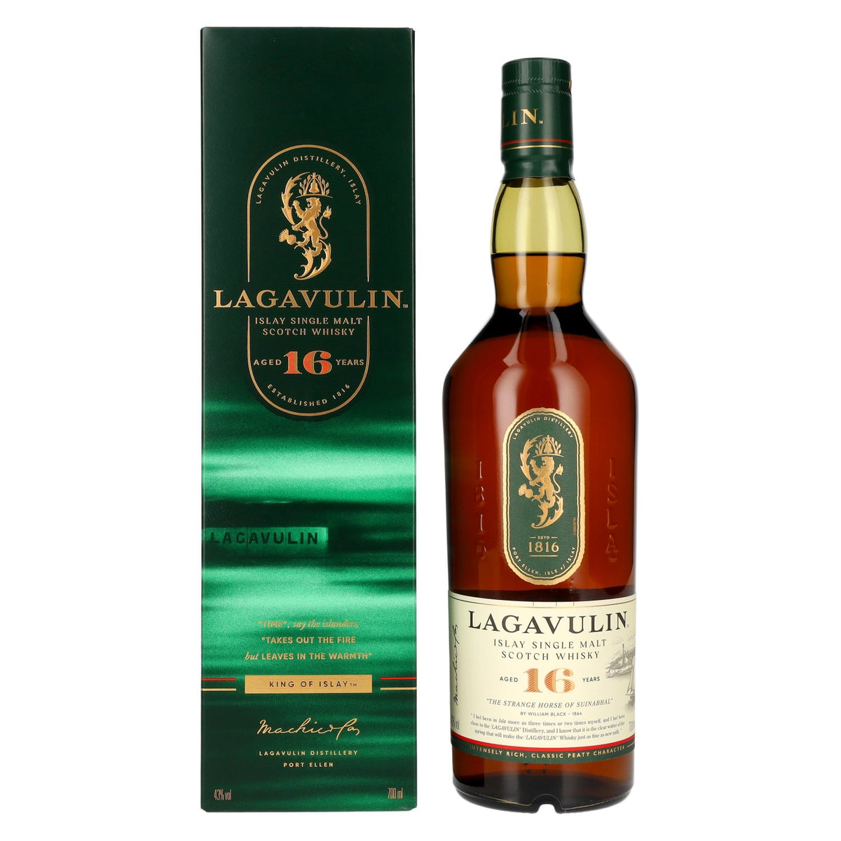 Whisky single malt Lagavulin 16 ans d'âge, 43 % vol., 0,7 l, dans un coffret cadeau