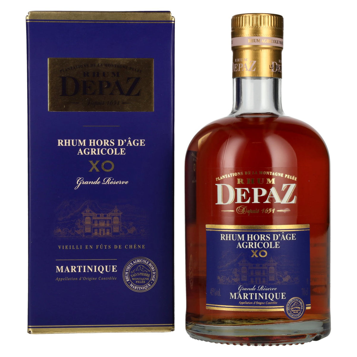 Depaz Rhum Hors D'Âge Agricole XO Grande Réserve 45% Vol. 0,7l in Geschenkbox