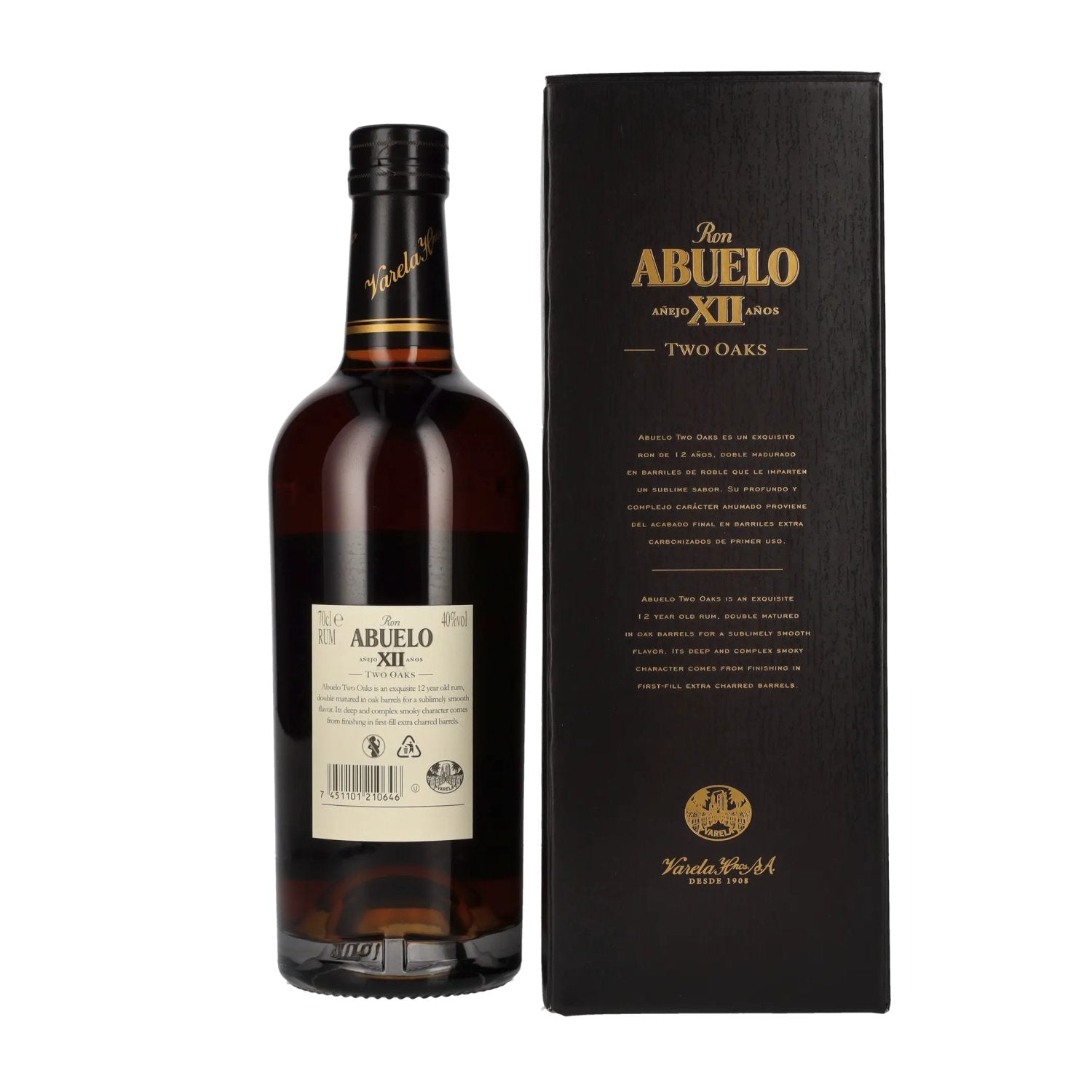 Ron Abuelo XII Años TWO OAKS Dubbel Gerijpt 40% Vol. 0,7l in geschenkverpakking