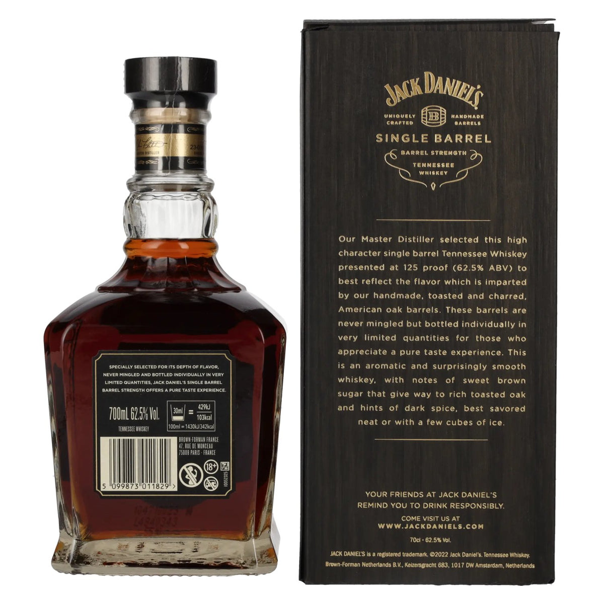 Jack Daniel's Select Single Barrel Barrel Strength Tennessee Whiskey 62,5% vol. 0,7 l in geschenkverpakking