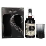 The Kraken Black Spiced 40 % vol., 1 l, dans un coffret cadeau avec un verre