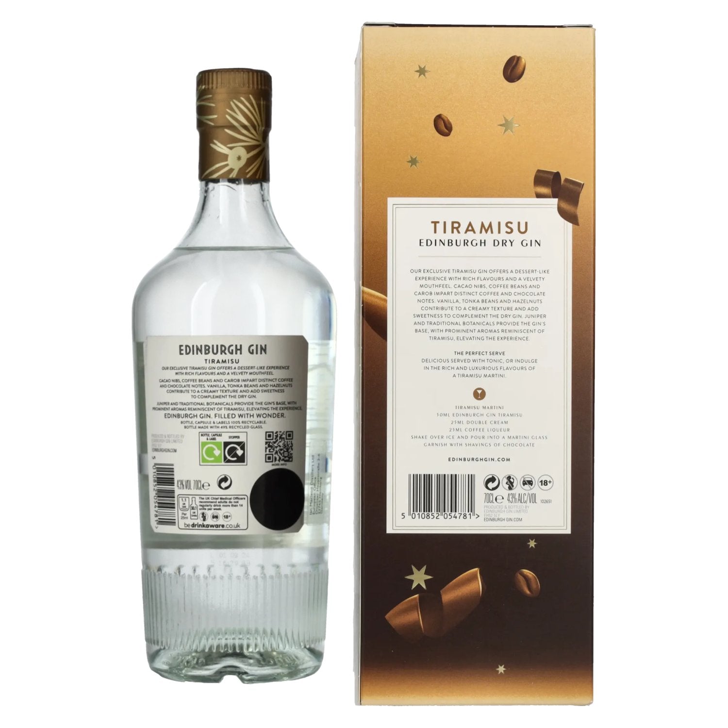 Edinburgh TIRAMISU Dry Gin 43% Vol. 0,7l in Geschenkbox