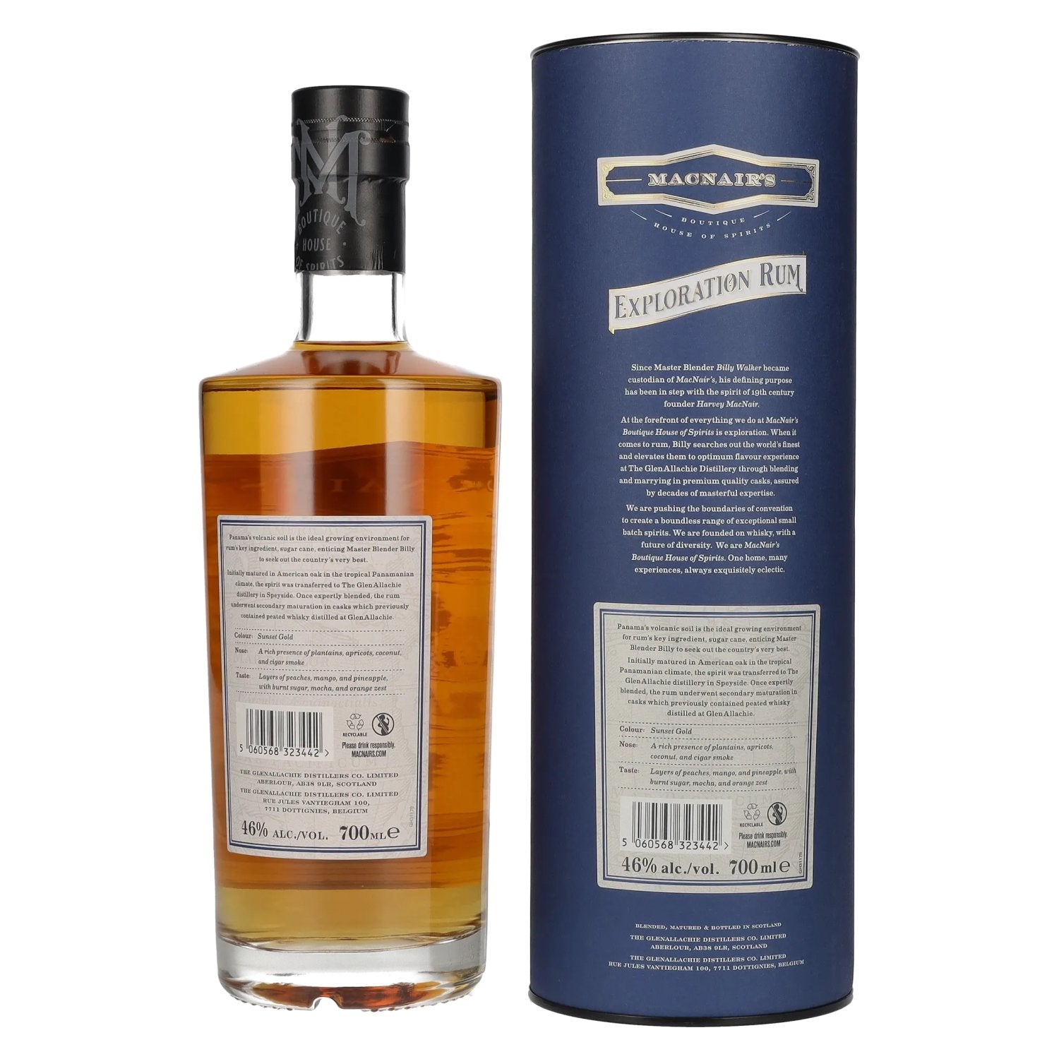 MacNair's 7 Years Old Peated Exploration Rum Panama 46% Vol. 0,7l en boîte cadeau