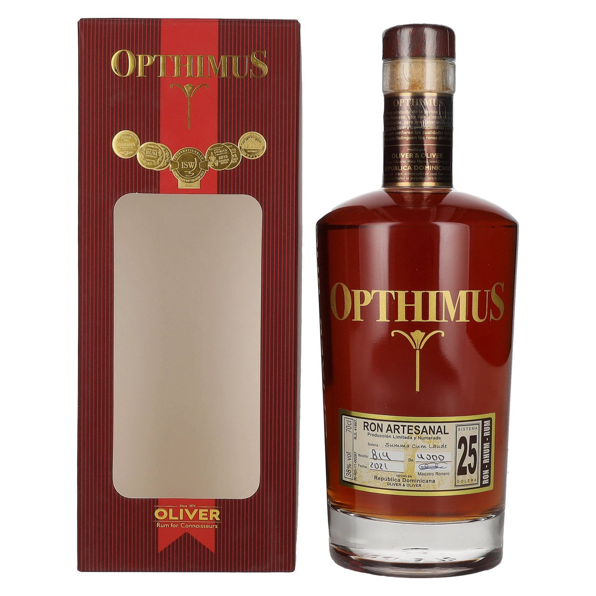 Opthimus 25 Solera Summa Cum Laude 38% vol. 0.7 l in a gift box