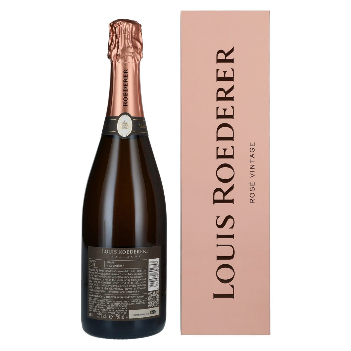 Louis Roederer Champagne ROSÉ Vintage 2018 12,5% vol. 0,75 l in geschenkverpakking