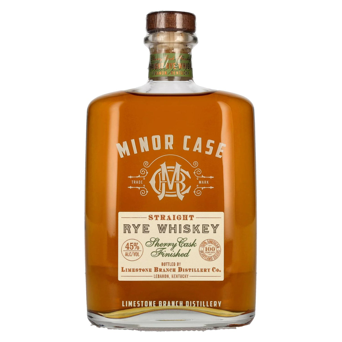 Minor Case Straight RYE WHISKEY, gerijpt in sherryvaten, 45% vol., 0,7 l
