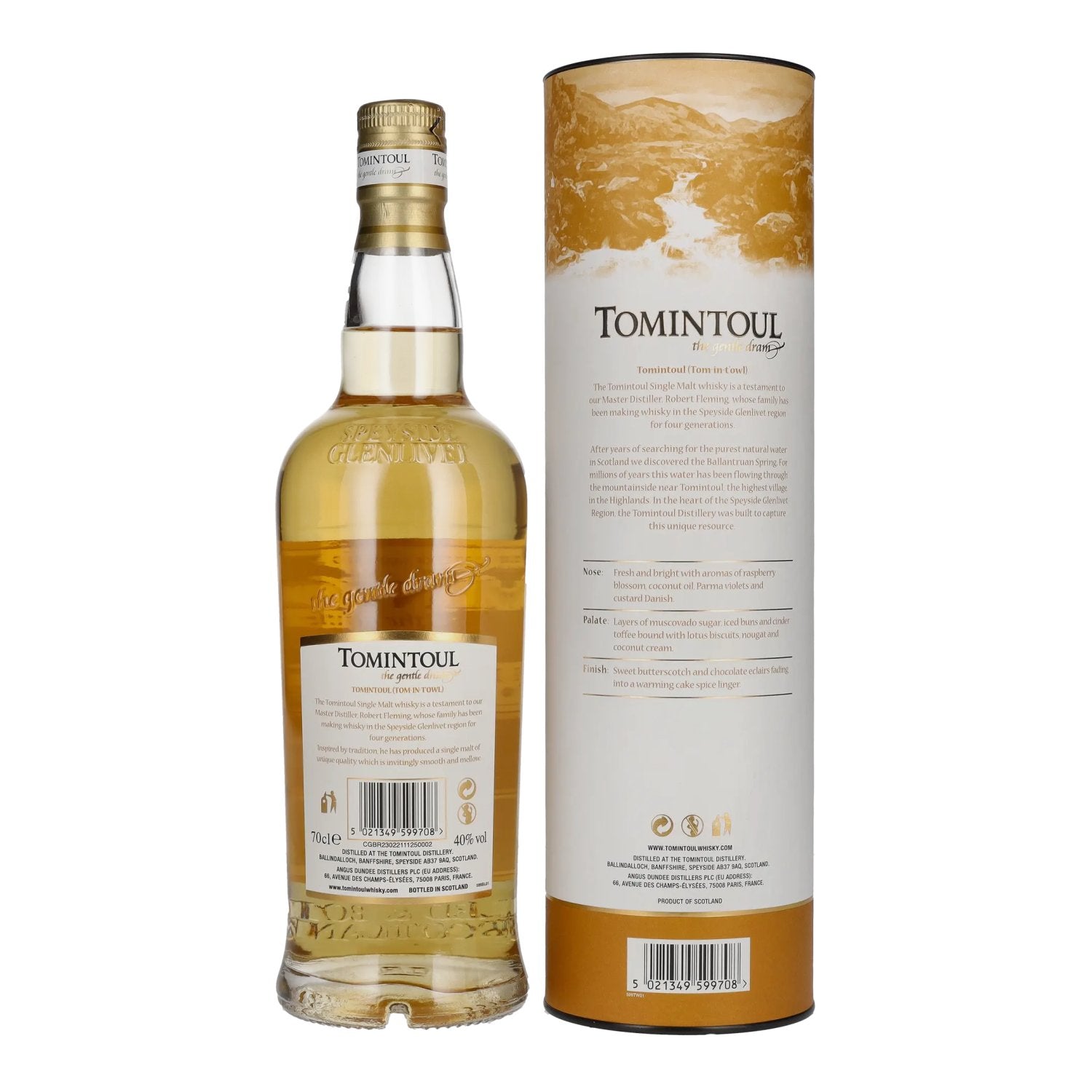 Tomintoul Small Batch Caribbean Rum Cask Finish 40% vol. 0,7l en boîte cadeau