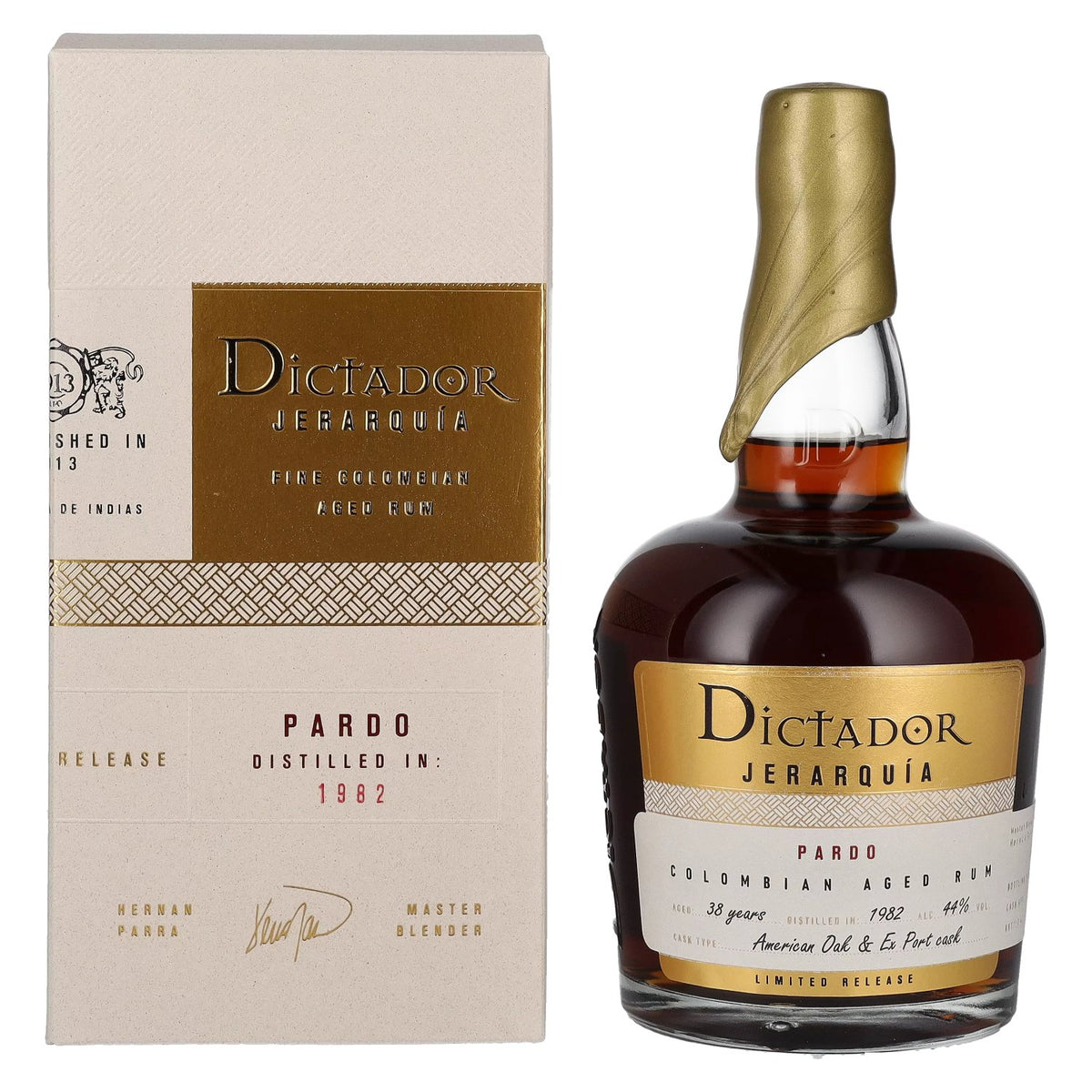 Dictador JERARQUÍA 38 Years Old PARDO Rum 1982 44% vol. 0.7 l in a gift box