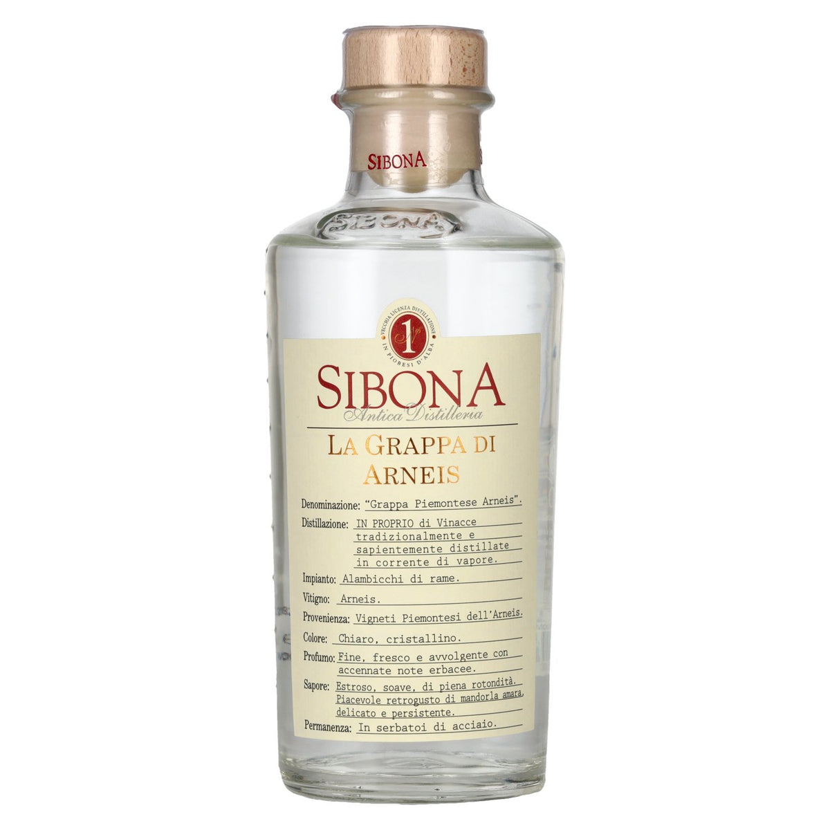Sibona La Grappa di ARNEIS 40% ABV 0.5 l