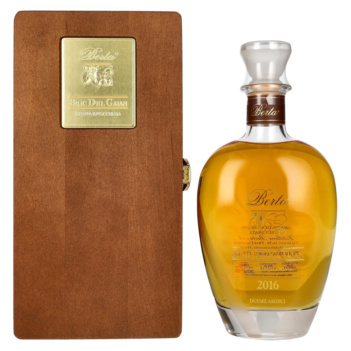 Berta Bric del Gaian Grappa di Moscato Invecchiata 2016 43% Vol. 0,7l in Holzkiste