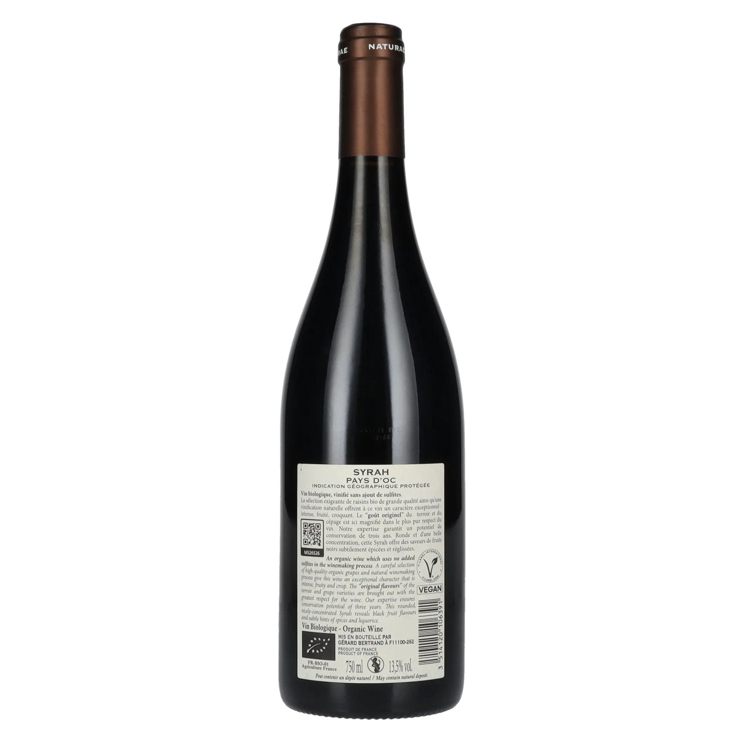 Gérard Bertrand Naturae Syrah Vin Biologique IGP 2023 13,5% Vol. 0,75l
