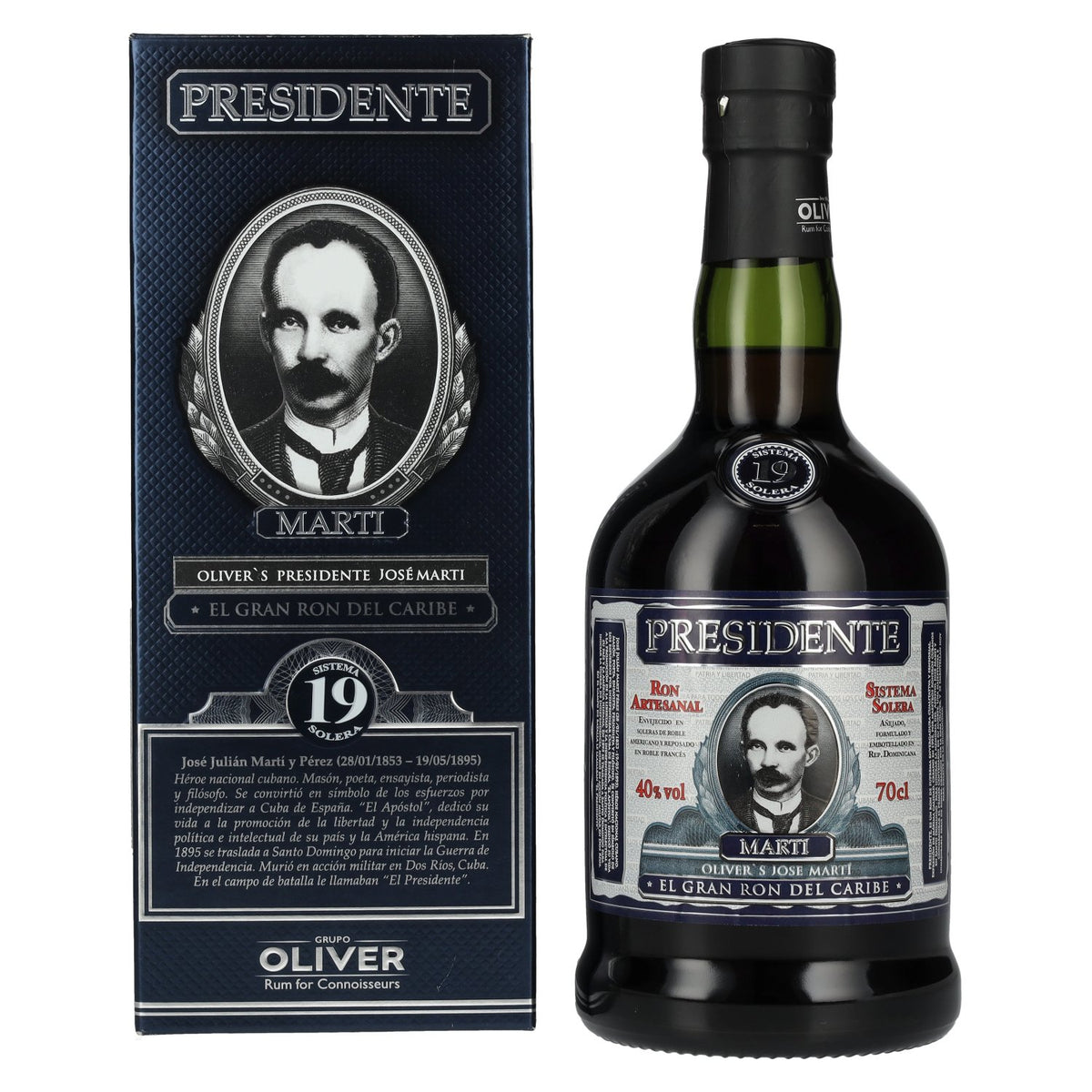 Presidente Marti 19 Solera 40% vol. 0.7l in a gift box
