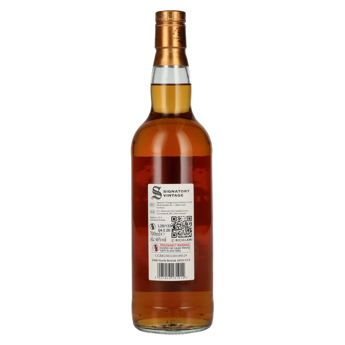 Signatory Vintage NORTH BRITISH 18 Years Old 1st Fill Sherry & Refill Bourbon Cask 2008 46% Vol. 0,7l