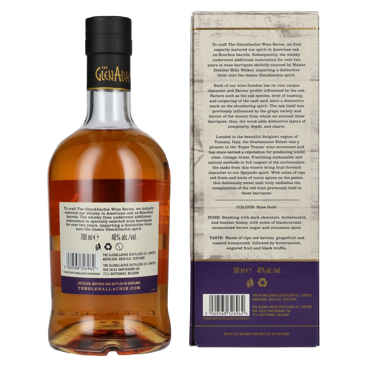 The GlenAllachie 10 Years Old GRATTAMACCO WINE CASK FINISH Limited Edition 48% Vol. 0,7l in geschenkverpakking