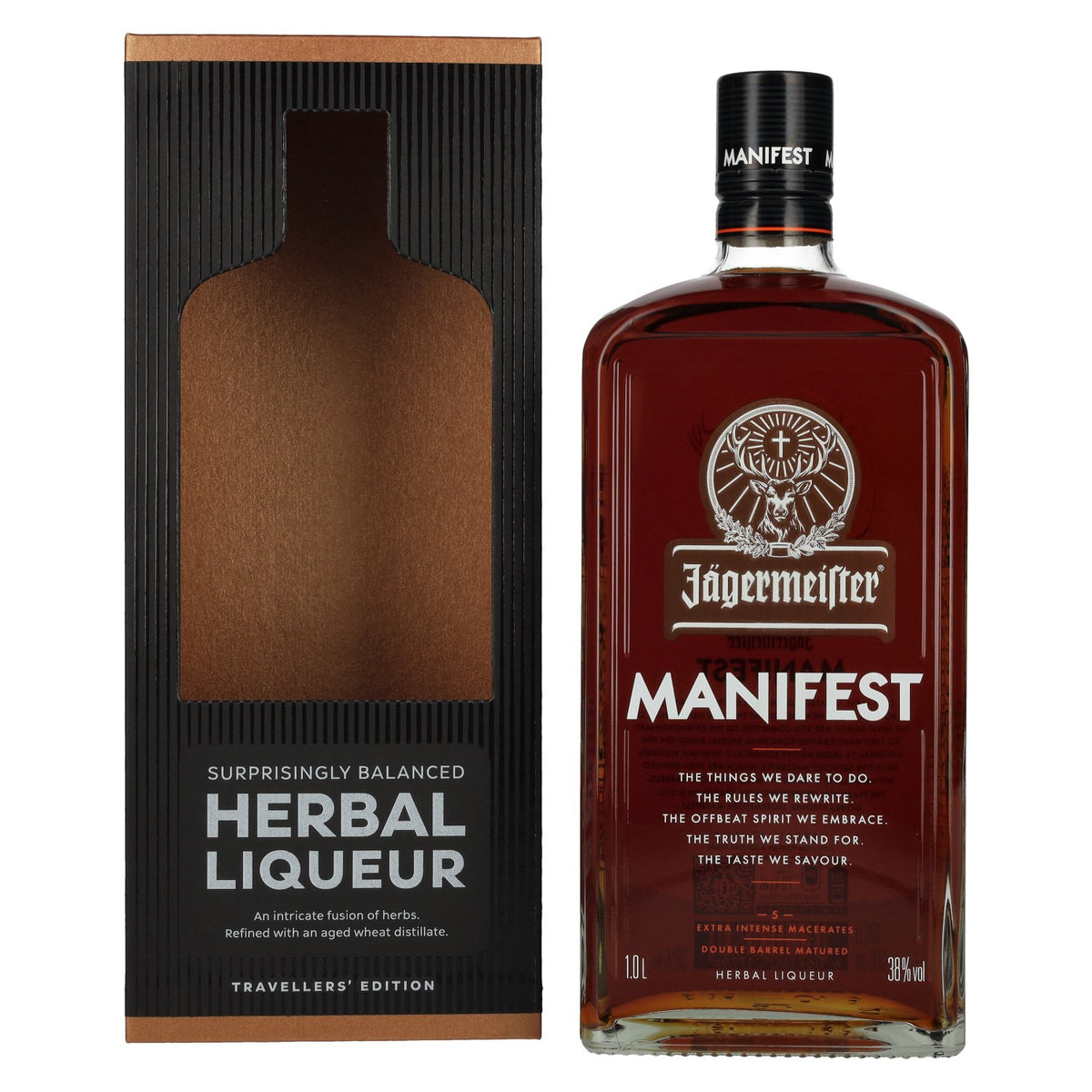 Jägermeister MANIFEST TRAVELLERS' EDITION Herbal Liqueur 38% vol. 1l in a gift box