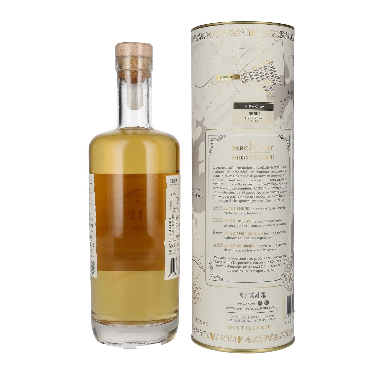 G. Rozelieures LE PARCELLAIRE Zilte klei Single Malt Whisky 43% Vol. 0,7l in geschenkverpakking