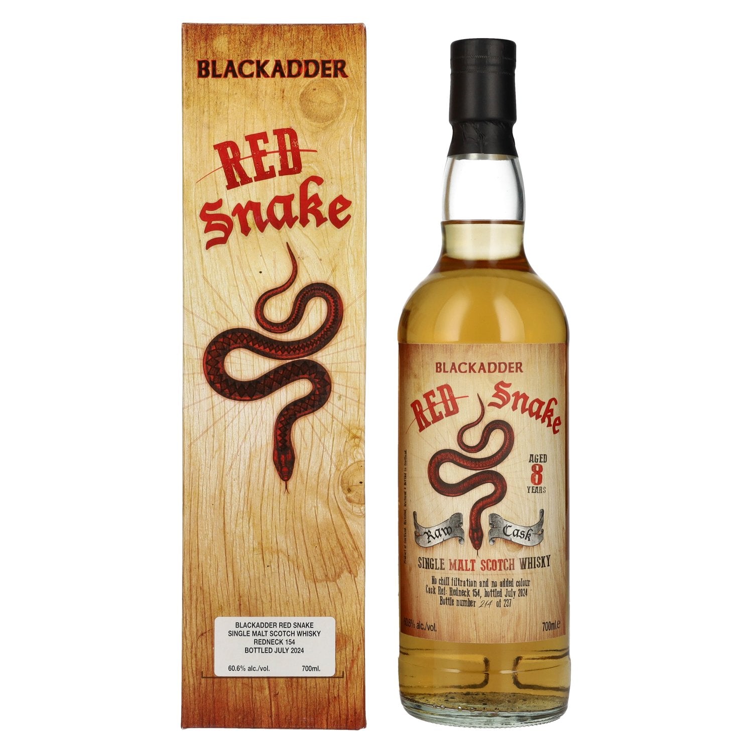 Blackadder 8 Years Old RED SNAKE Raw Cask Single Malt Scotch Whisky 60,6% Vol. 0,7l in Geschenkbox