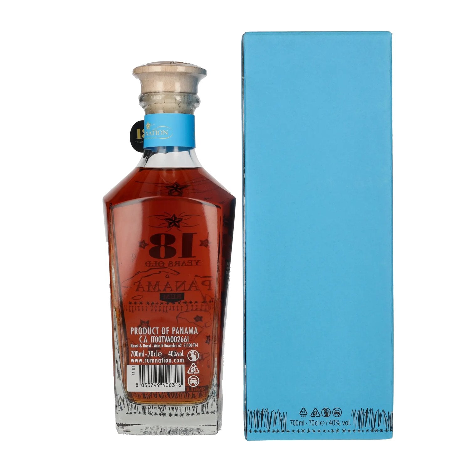 Rum Nation Panama 18 Years Old Decanter 40% Vol. 0,7l in gift box