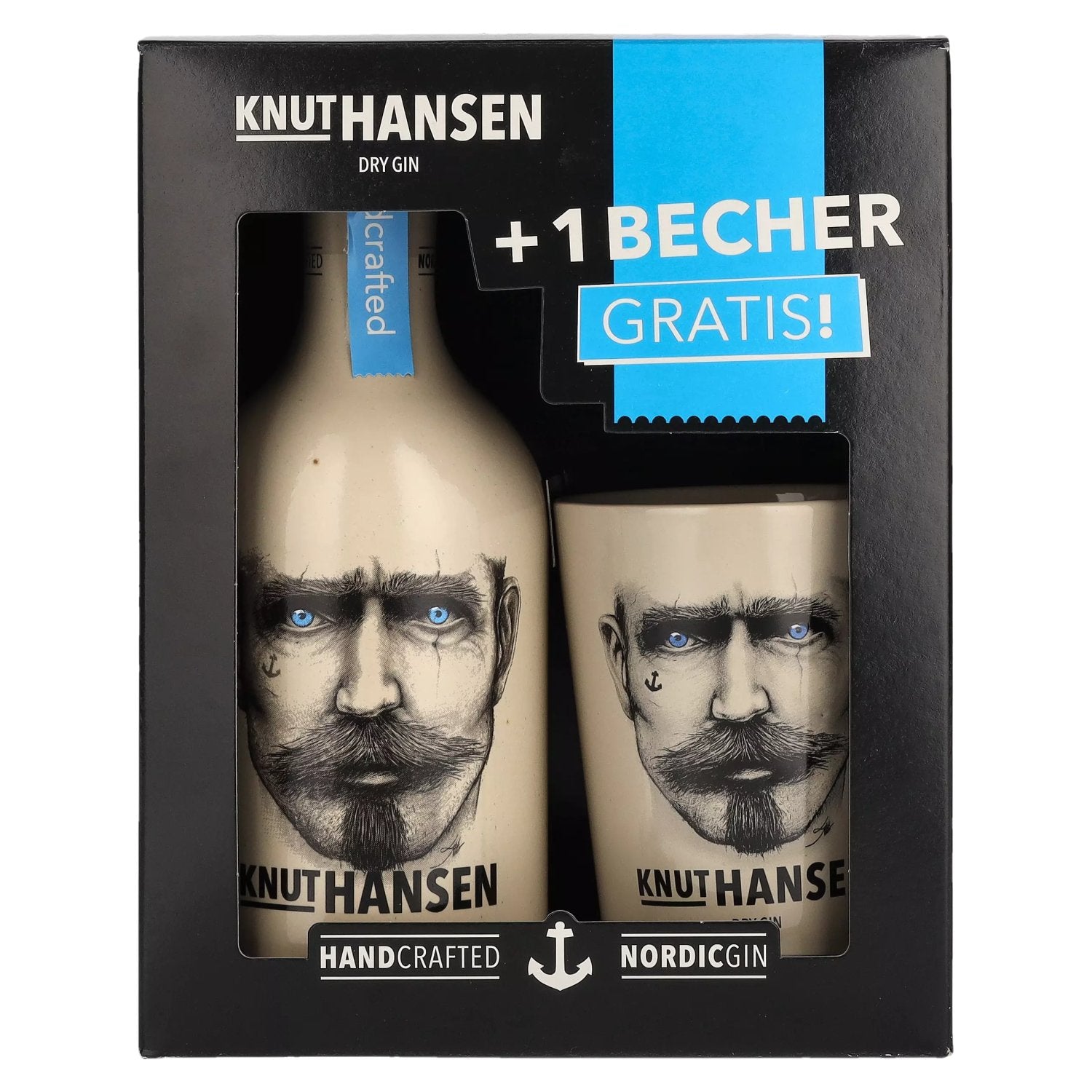 Knut Hansen Dry Gin 42% Vol. 0,5l in gift box with ceramic cup
