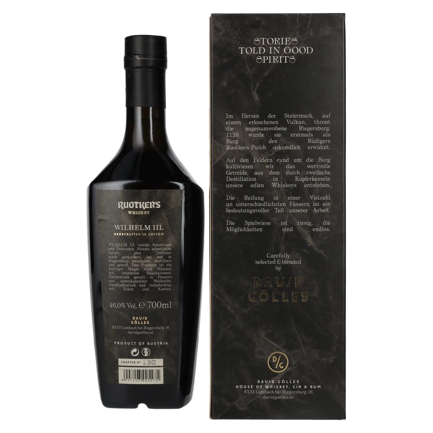 Wilhelm III. Zwaar Peated Single Malt Whiskey 46% Vol. 0,7l in geschenkverpakking