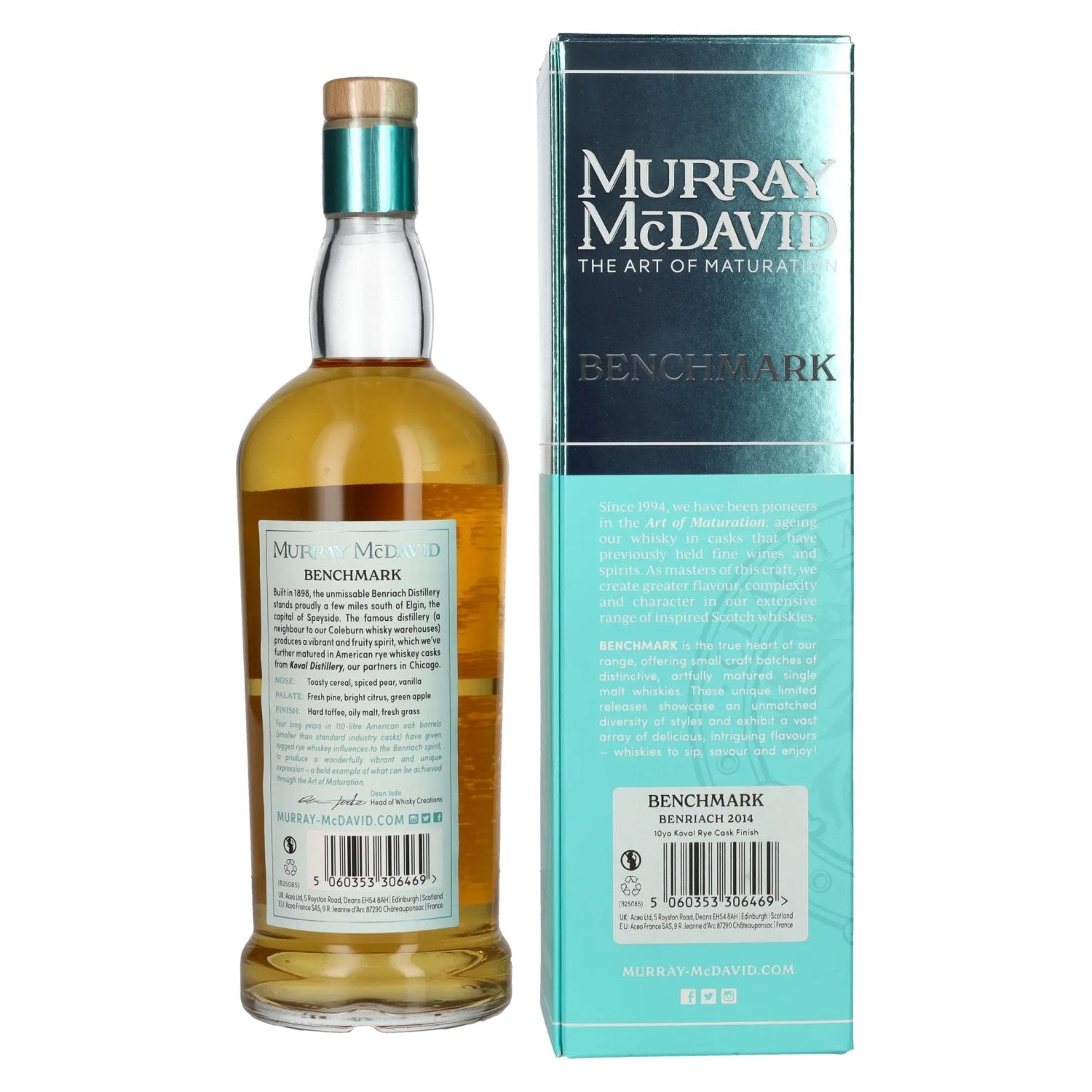 Murray McDavid BENCHMARK Benriach 10 Years Old Koval Rye Cask Finish 2014 52,7% Vol. 0,7l in gift box