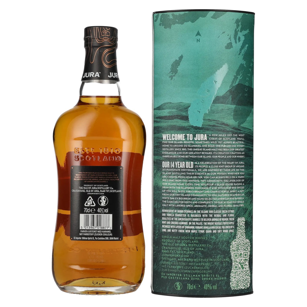 Jura 14 Years Old American Rye Cask Single Malt Scotch Whisky 40% Vol. 0,7l in Geschenkbox