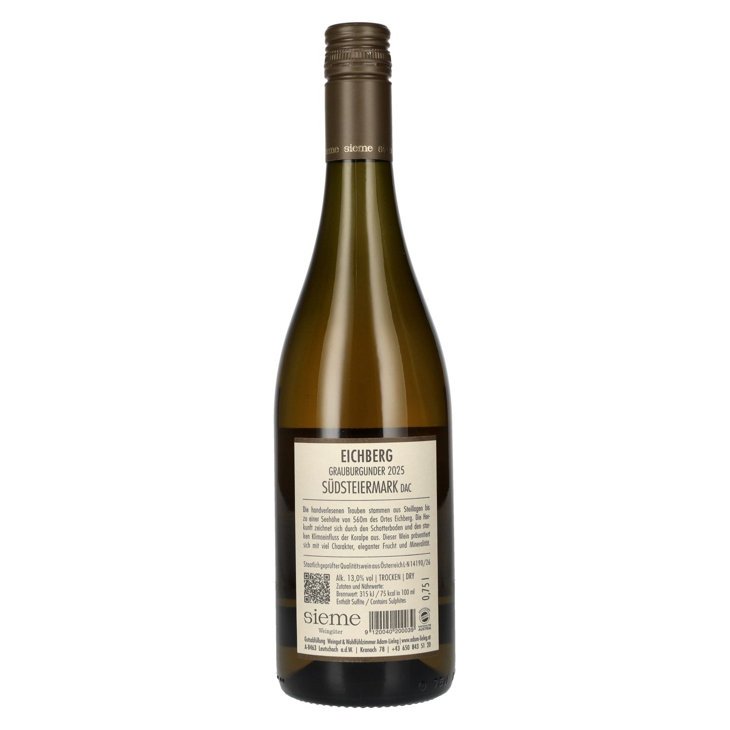 Adam-Lieleg Grauburgunder Eichberg Südsteiermark DAC 2025 13% Vol. 0,75l