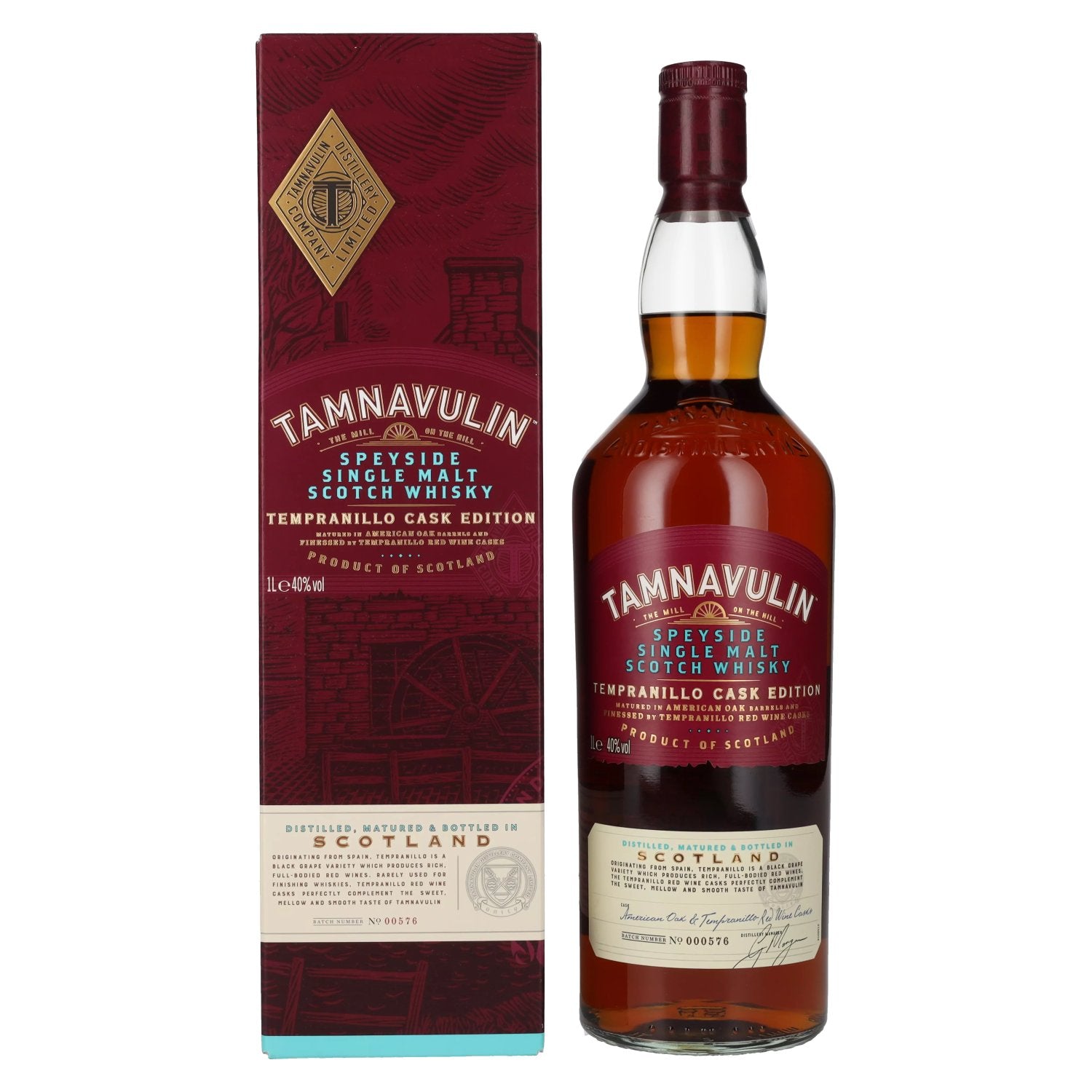 Tamnavulin Tempranillo CASK Speyside Single Malt Scotch Whisky 40% Vol. 1l in geschenkverpakking