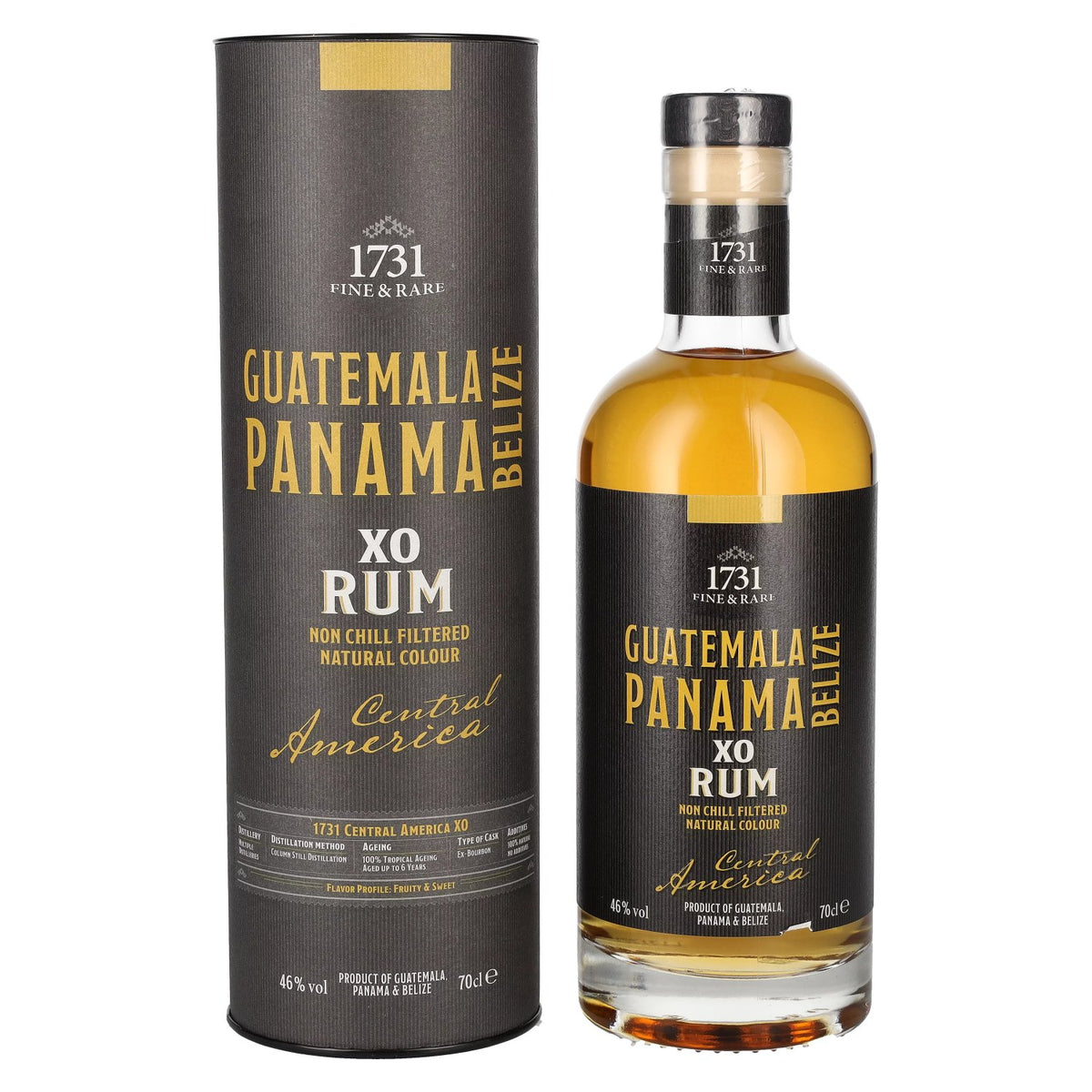 1731 Fine &amp; Rare GUATEMALA PANAMA BELIZE XO Rhum d'Amérique centrale 46 % vol. 0,7 l dans un coffret cadeau