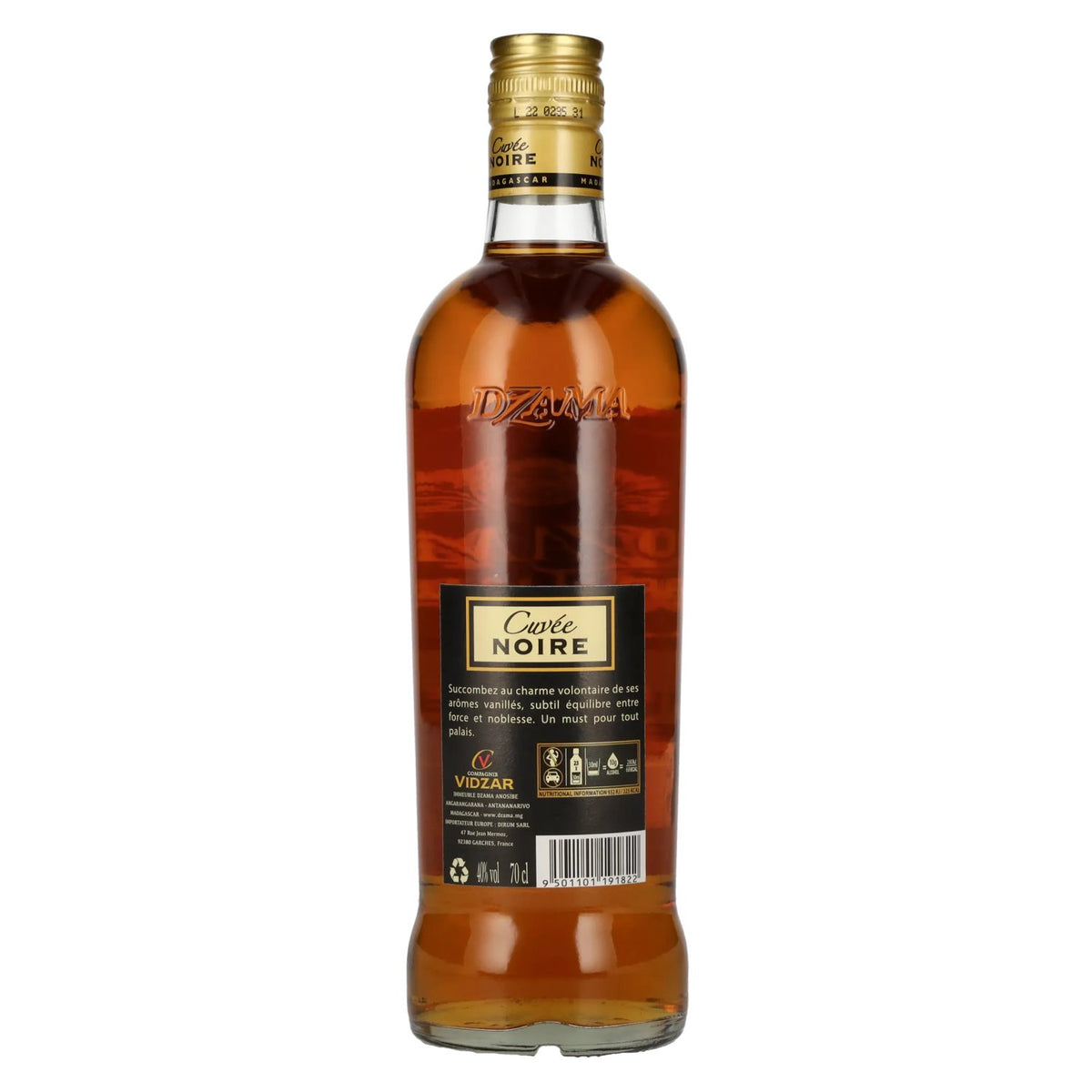 Dzama Cuvée NOIRE Rhum 40% vol. 0.7 l