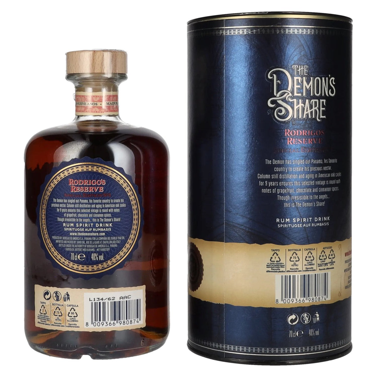The Demon's Share 9 Years Old Rodrigo's Reserve Special Edition No. 1 40% vol. 0.7l in a gift box
