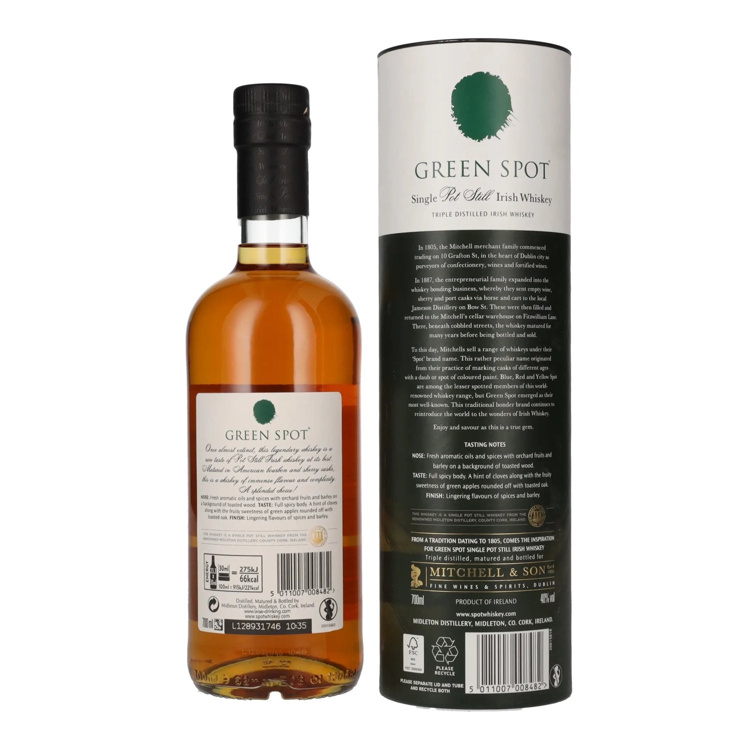 Green Spot Single Pot Still Irish Whiskey 40% Vol. 0,7l in Geschenkbox