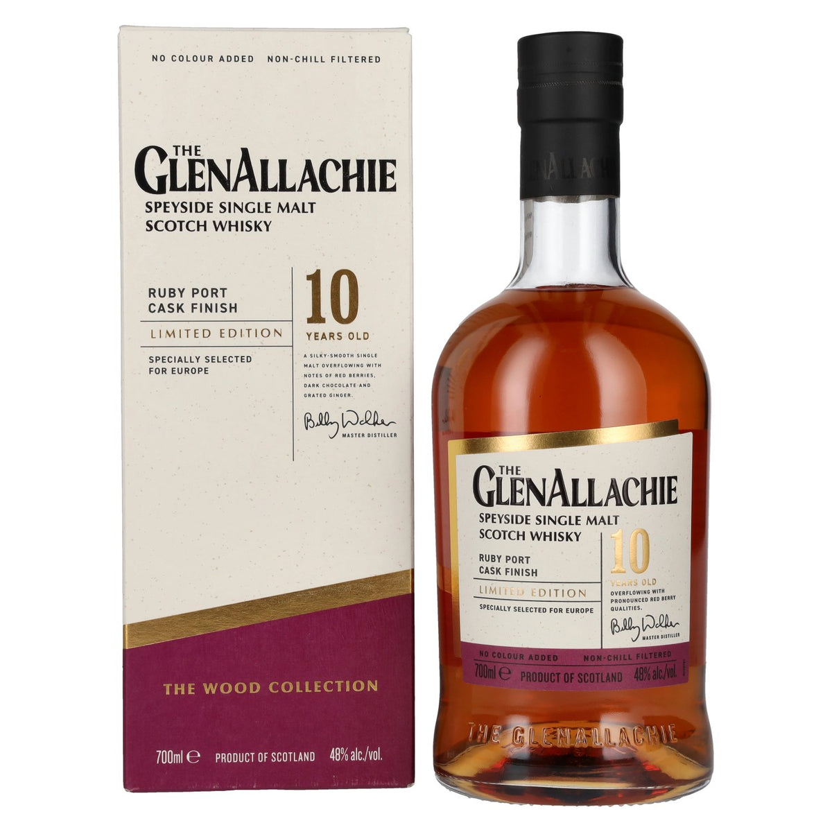 The GlenAllachie 10 ans d'âge RUBY PORT WOOD FINISH 48 % vol. 0,7 l dans un coffret cadeau