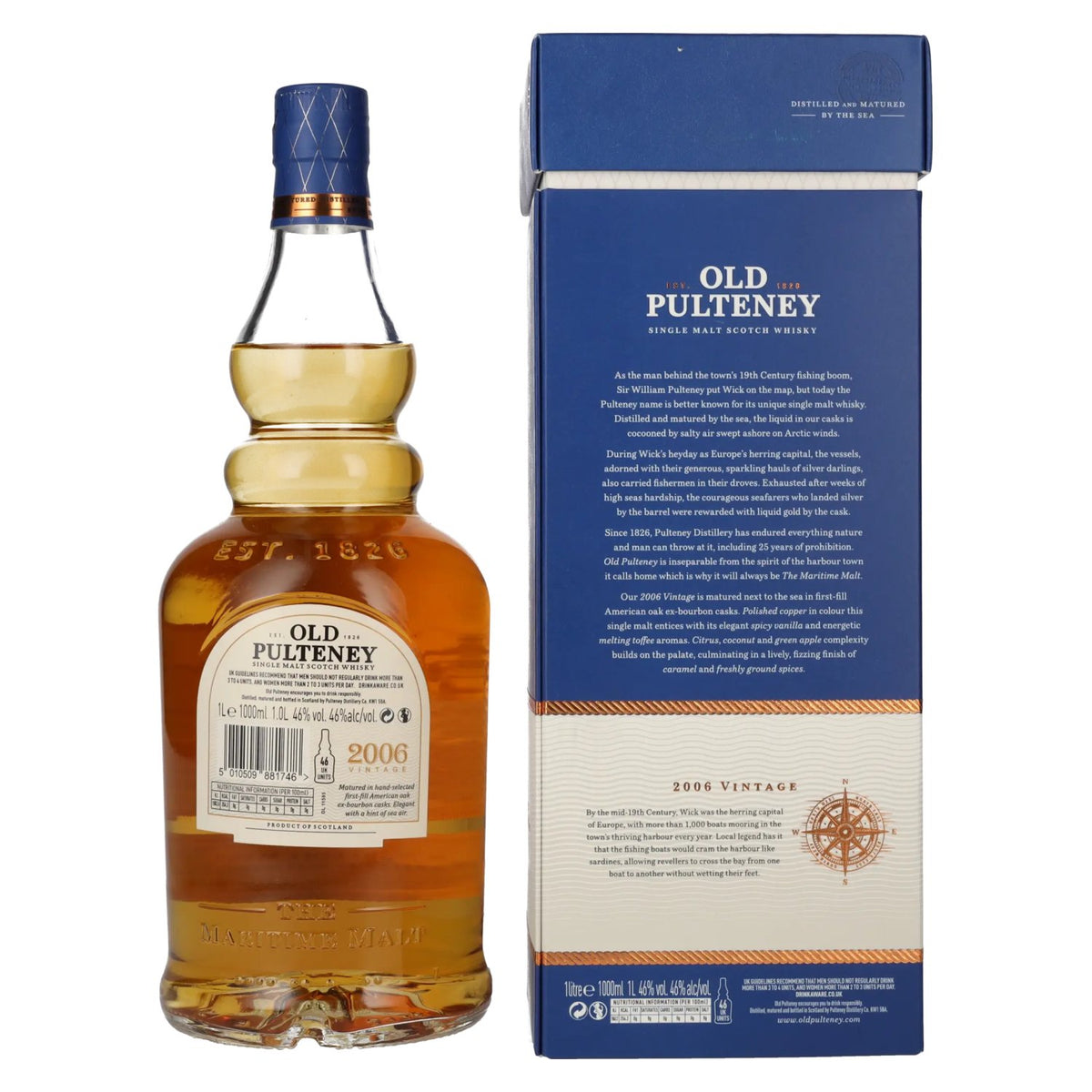 Old Pulteney TRAVELLER'S EXCLUSIVE Vintage 2006 46% vol. 1 l in geschenkverpakking