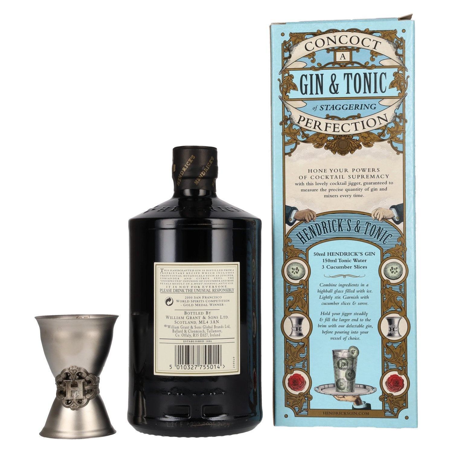 Hendrick's Gin 41,4% Vol. 0,7l in gift box with measuring cup