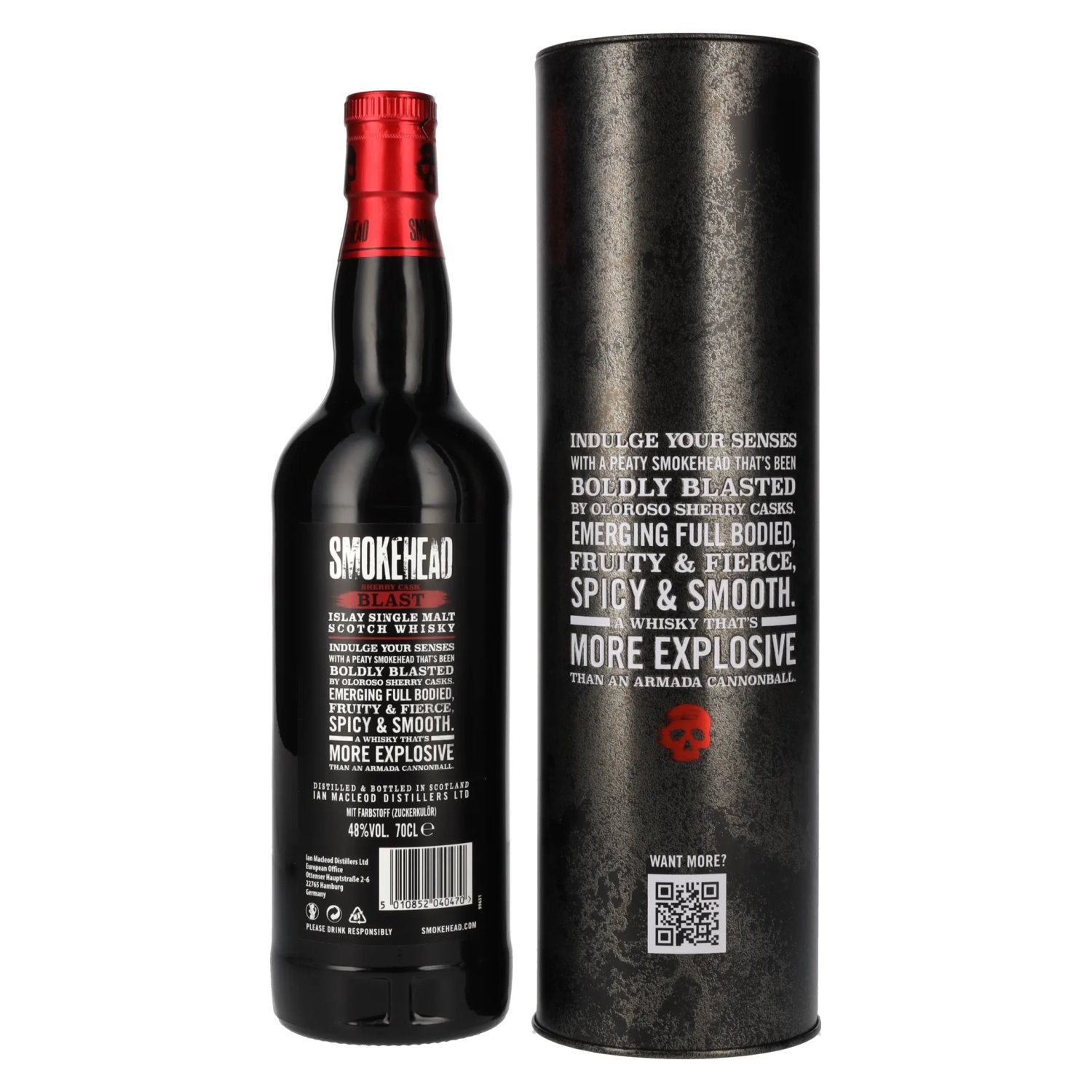 Smokehead SHERRY CASK BLAST Limited Edition 48% Vol. 0,7l in Blikdoos