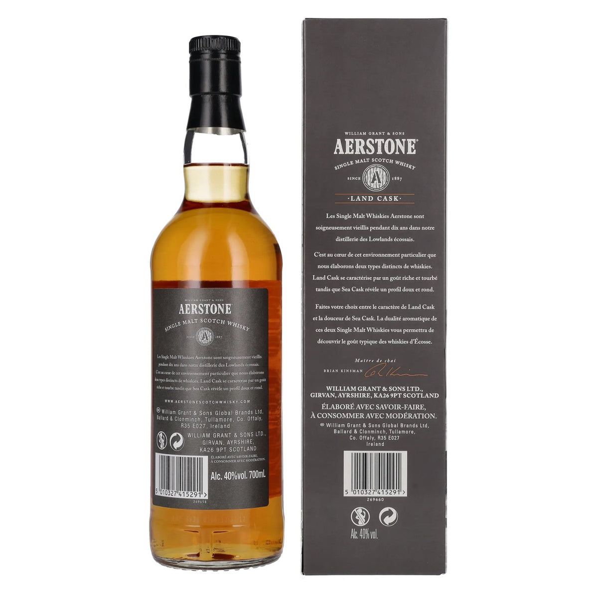 Aerstone 10 Years Old LAND CASK Single Malt 40% vol. 0.7 l in a gift box