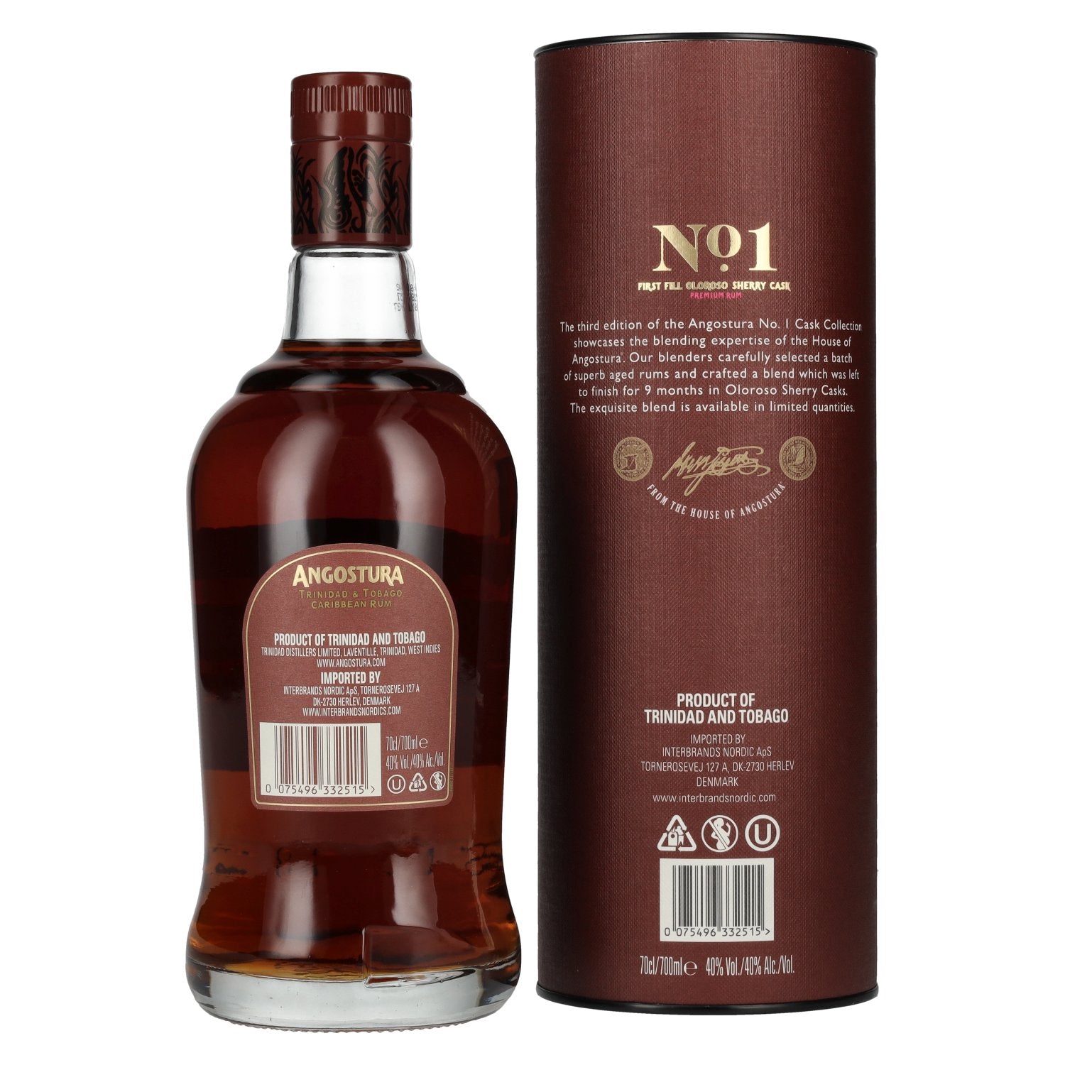 Angostura No. 1 CASK COLLECTION First Fill Oloroso Sherry Cask Premium Rum 40% Vol. 0,7l in geschenkverpakking