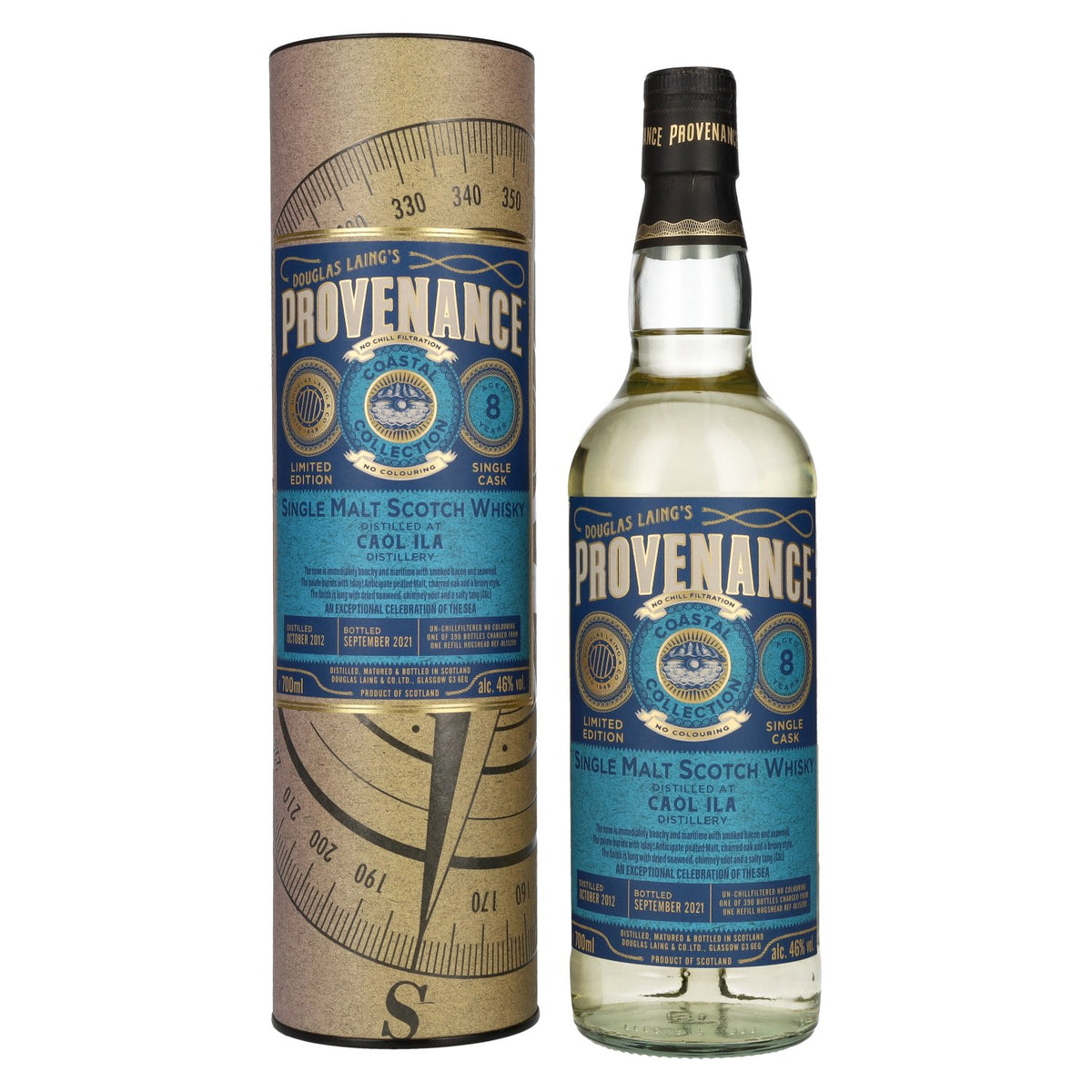 Douglas Laing PROVENANCE Coastal Collection Caol Ila 8 Years Old 2012 46% ABV 0.7l in a gift box