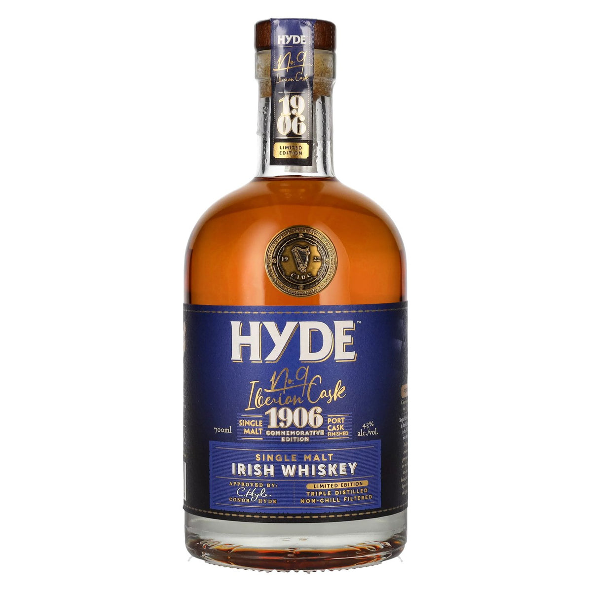 Hyde No.9 IBERIAN CASK 1906 Single Malt Irish Whiskey Édition commémorative 43 % vol. 0,7 l