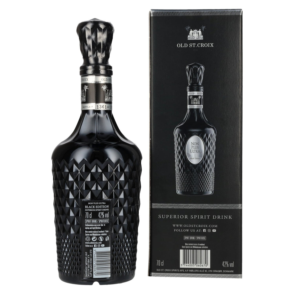 Old St. Croix A.H. Riise NON PLUS ULTRA Black Edition Superior Spirit Drink 42% Vol. 0,7l in Geschenkbox